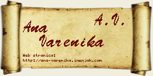 Ana Varenika vizit kartica